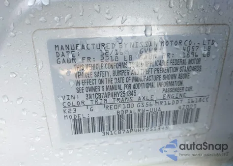 2017 Nissan Sentra Sr Turbo from USA, damaged, VIN 3N1CB7AP4HY251345